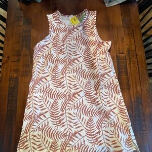 Natural Reflections Red and White Leaf Print Dress